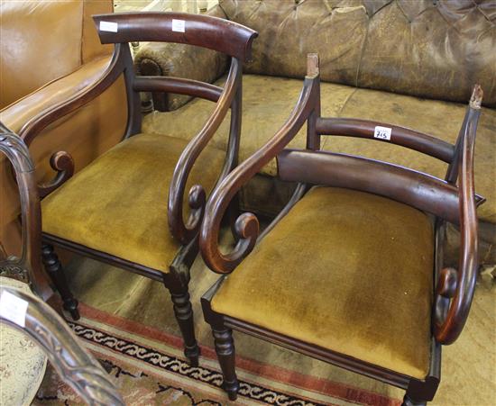 Pair of 19th century elbow chairs A/F